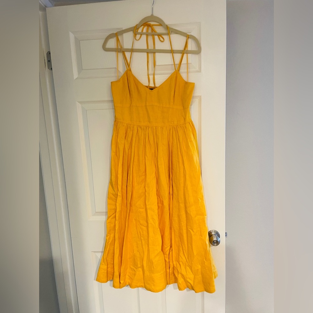 Banana Republic Yellow Linen Dress Medium
